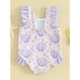 thumbnail image 4 of Bagilaanoe Toddler Baby Girl One-Piece Swimsuit Print Sleeveless Swimwear 3M 6M 12M 2T 3T Kids Ruffle Bathing Suit, 4 of 8