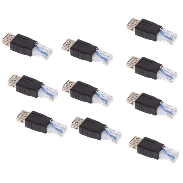 Adaptador de enchufe Ethernet USB Hugo 10 Pedazos Del Conector de La USB Al Conector de Red Del Zócalo