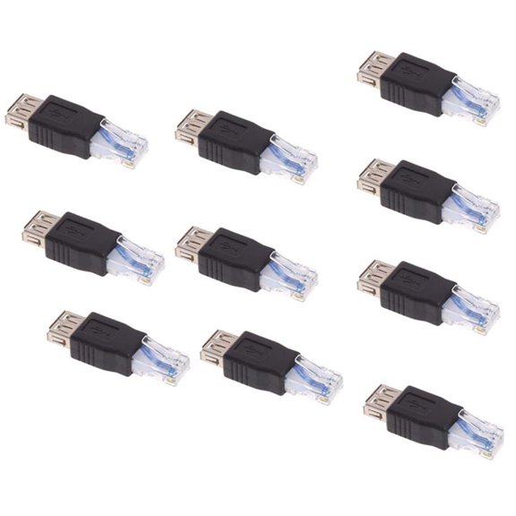 10 Packs USB Female To Male Network Socket Adapters Connectors