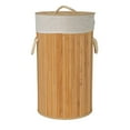 thumbnail image 4 of Household Essentials Bamboo Laundry Hamper with Rope Handles, Lid and Removable Machine Washable Laundry Bag, 15-Gallons, Natural, 4 of 11