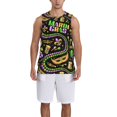 thumbnail image 4 of Easygdp Mardi Gras3 Men's Mesh Basketball Jersey Quick Drying Sleeveless Shirts Fitted Muscle Tank Tops Sport Round Neck T-Shirt - Large, 4 of 9