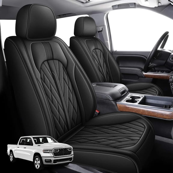 Seat Covers Fit for Silverado: 2007-2026 Chevy Chevrolet Silverado GMC Sierra 1500 2500HD 3500HD Trail Boss Z71 Crew Double Extended Cab Full Set Truck Pickup Car Seat Covers (Blackline, 5 Seats)