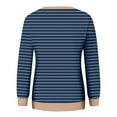 thumbnail image 5 of successthop Plus Size Sweatshirts for Women Oversized Crewneck Long Sleeve Sweater Pullover Tops Stripe Sweatshirts Blue, 5 of 5