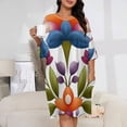 thumbnail image 2 of Colorful Floral Artistic Design Sleepshirts For Sleeping Travels Loose Sleepdress Pajama Dress Soft Nightdress Sleepwear, 2 of 7