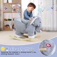 thumbnail image 4 of Wharick Rocking Horse, Elephant Plush Wooden Rocker, 23.23x13.39x19.29 Inches, with Music and Safe Design, 4 of 8