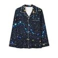 thumbnail image 4 of Pyjamas pour Femmes, Mode Décontractée Imprimée Manches Longues Pantalon Ample Col à Revers Bouton Poche, Ensemble de Pyjama pour Femmes, 4 of 7