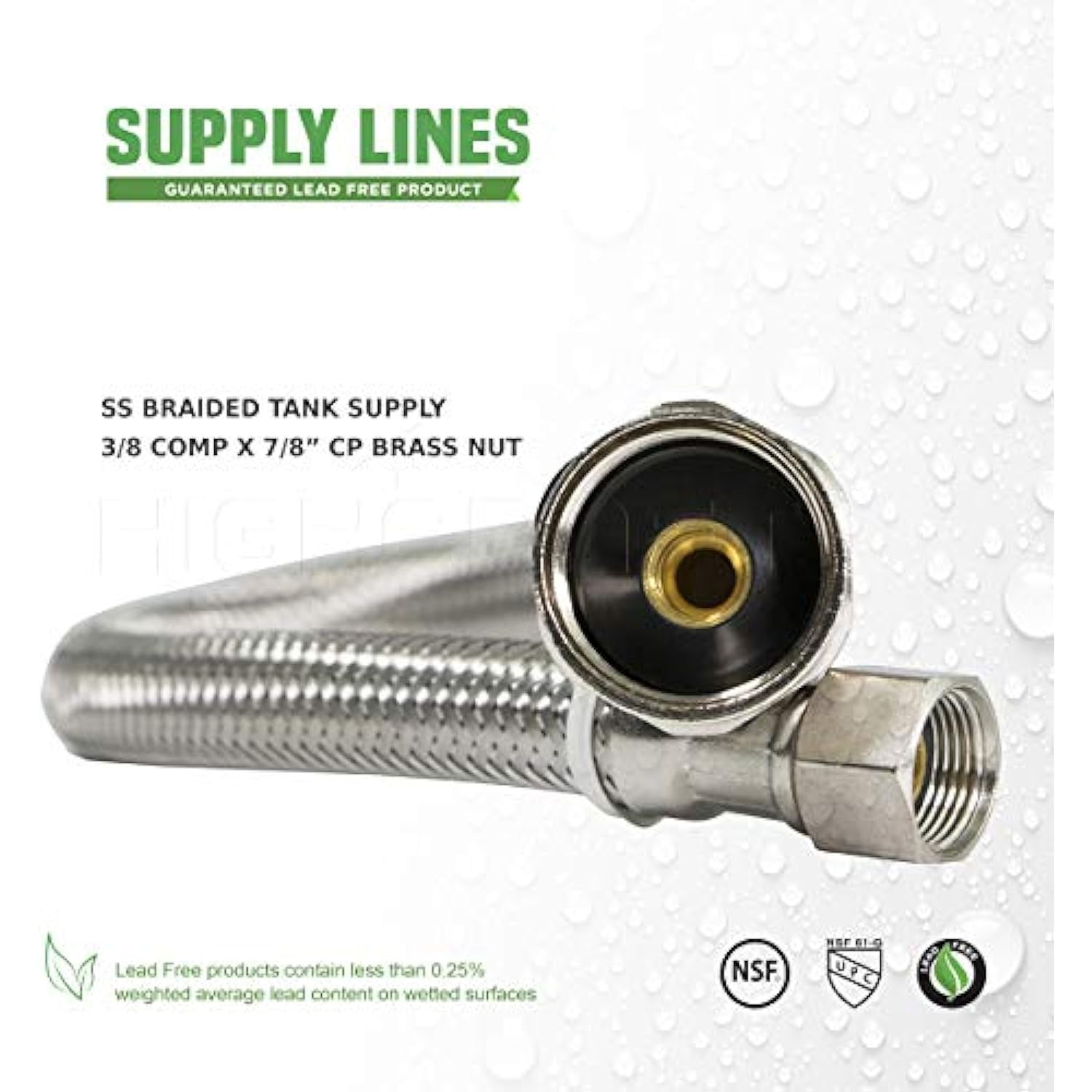 Everflow Supplies 27423-nl鉛フリーステンレススチールBraided Tank 