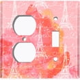thumbnail image 4 of Metal Light Switch Plate Cover Romantic Paris  Eiffel Tower Pink Orange Cloud Letter PRS002, 4 of 13