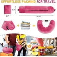 thumbnail image 6 of Naittoop Travel Pillow Stuff with Clothes As Carry-On Luggage Fits Travel Essentials Transformable Multifunctional Luggage Neck Pillowcase Soft U-shaped Portable Headrest Purple, 6 of 7