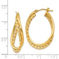 thumbnail image 3 of 14K Yellow Gold 14ky Textured and Polished Twist Hoop Earrings, 3 of 3