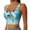 thumbnail image 2 of Fotbe Swimming Cat Goggles Pattern Womens' Sports Bra Longline Wirefree Padded with Medium Support Sports Moisture-Wicking Workou Vest,Tank Top-X-Large, 2 of 7