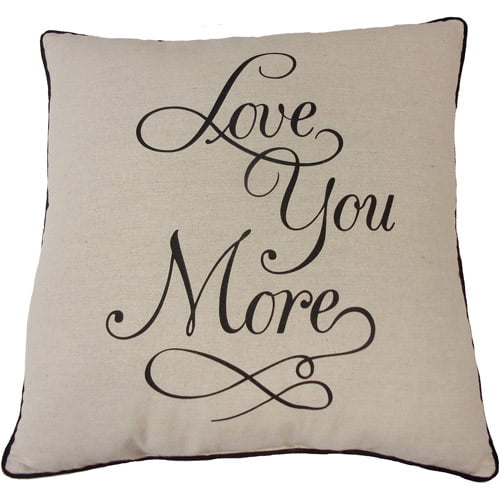 Mainstays Love You More Decorative Throw Pillow 18 X 18 