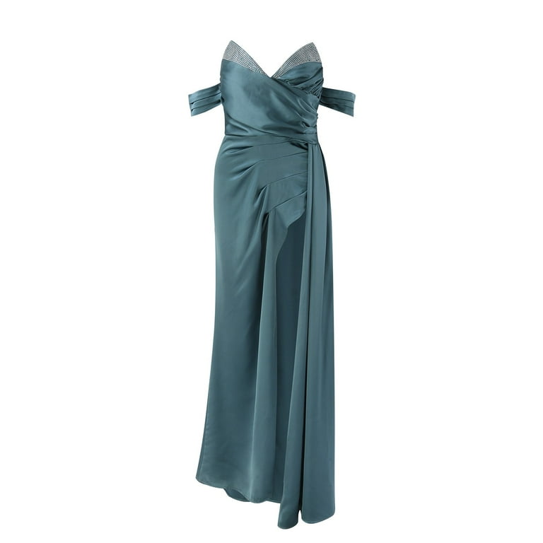 Sweet Vacation Solid Slit V Neck Trailing Dresses(5 Colors) Sweet Vacation Solid Slit V Neck Trailing Dresses(5 Colors)