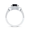 thumbnail image 3 of Rosec Jewels Certified Lab Grown Black Diamond Engagement Ring with Double Halo - Black and White Ring for Women - AAAA Quality, 10K White Gold, US 11.50, 3 of 9
