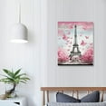 thumbnail image 3 of COMIO  Living Room Pink and Gray Canvas Wall Art Bedroom Bathroom Girl Pink Paris Theme Room Decoration London Eiffel Tower Butterfly Painting Golden Gate Bridge Wall Decoration, 3 of 4