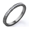 thumbnail image 1 of JeenMata Alianza de Boda de Moissanita Redonda de 0,25 Quilates con Diseño Art Déco Eduardiano Chapada en Oro Negro de 18 K sobre Plata, 1 of 6
