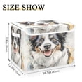 thumbnail image 3 of Storage Box With Lid 16.5x12.6x11.8In Foldable Stacked Household Storage Box Cute Watercolor Dog, 3 of 7