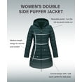 thumbnail image 3 of Giolshon Women's Reversible Puffer Jacket Long Hooded Quilted Padded Bubble Coat Winter Warm Lightweight Outerwear, 3 of 4