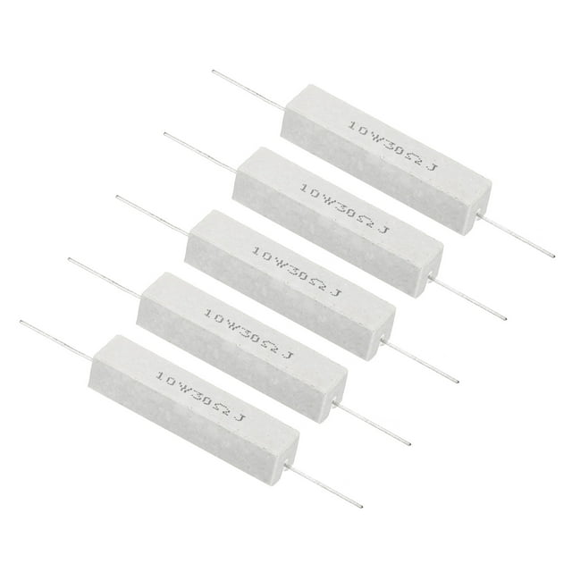 Unique Bargains 5 Pcs Résistances 30 Ohms, Résistance Céramique 10W Kit de Résistance de Puissance Tolérance 5 % pour Adaptateurs Audio