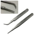 thumbnail image 4 of 2Pcs Stainless Steel Tweezers Curved Tip Straight Tip Industrial Anti-Static Tweezers For Phone Dismantling Repair Hand Tool Smile Home, 4 of 9