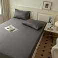 Solid Color Fitted Sheet with Elastic Bands Non Slip Adjustable
