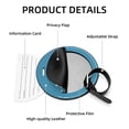 thumbnail image 4 of Tiny teeth 2Pcs PU Leather Round Luggage Tags with Privacy Cover and Name ID Tag for Suitcase, Handbags, Backpacks, School Bags, 4 of 6