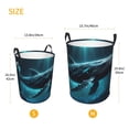thumbnail image 5 of Daiia Vintage Blue Pattern Whale Round Laundry Basket with Handles Thickened Waterproof Circular hamper,Dirty Clothes Storage Basket for Bedroom,Bathroom,College Dorm-Medium, 5 of 8