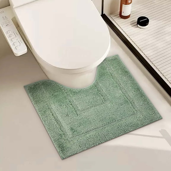 Nilvkv U-shaped Bathroom Floor Mat, Microfiber, Super Absorbent, Non-Slip & Quick Drying, Bath Rugs for Bathroom Use (10.24x8.29in)