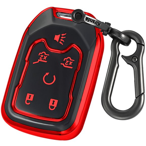 for Chevrolet Key Fob Cover with keychian,TPU Protection Key Case Compatible with GMC Silverado Suburban Tahoe Acadia Sierra Terrain Yukon ( 6 Button)