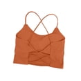 thumbnail image 5 of Pafei Tyugd Women Crop Camisole Spaghetti Strap Tank Tops Built in Bra Y2K Clothes for Going Out Scoop Neck Tshirts Orange L, 5 of 7