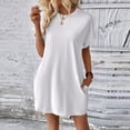 thumbnail image 5 of cocolona Womens Summer T-Shirt Dress Crew Neck Short Sleeve Mini Dress Fashion Casual Loose Sun Dress with Pockets, 5 of 6