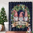 thumbnail image 4 of Shower Curtain 48"W x 72"L Christmas Gnomes Blue Fabric Shower Curtains Set with Hooks Water Repellent Bathroom Curtains Machine Washable Bathroom Accessories, 4 of 9