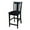 Black, variant on International Concepts Wood San Remo Slat Back Counter Height Stool - White/Natural - 24" Seat Height