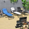 thumbnail image 4 of Tumbona Plegable Costway Playa portátil Reclinable 4 posiciones azul 189 x 59 x 40 cm, 4 of 9