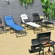 thumbnail image 4 of Tumbona Plegable Costway Playa portátil Reclinable 4 posiciones azul 189 x 59 x 40 cm, 4 of 9