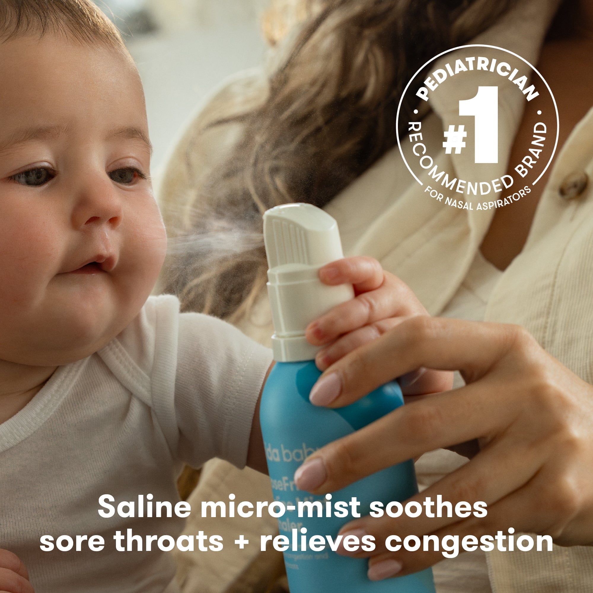 Frida Baby NoseFrida Saline Mist Nasal Inhaler, Allergy Relief and Congestion Relief for Babies + Kids