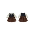 thumbnail image 2 of BemeyourBBs Toddler Baby Girl Renaissance Dress Outfit Kids Little Girl Spring Fall Dress with Vest 2 Pcs Clothes Set A Line Long Sleeve Dress, 2 of 9