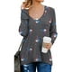 thumbnail image 1 of Mujer Tops Manga larga Cuello en V Ropa de niña Cremallera lateral Dividir Suéter femenino informal suelto, Gris, L Advancent AP003996-03, 1 of 6
