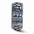 thumbnail image 3 of Grey Titanium Ring Band Wedding Blue Edward Mirell Anodized Brushed 10mm, 3 of 8