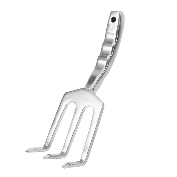 SWETRACE 1Pack Aluminium Alloy Three-Pronged Rake for Gardening Lovers with Ergonomic Handle Silver 8.9X2.7X1.6In