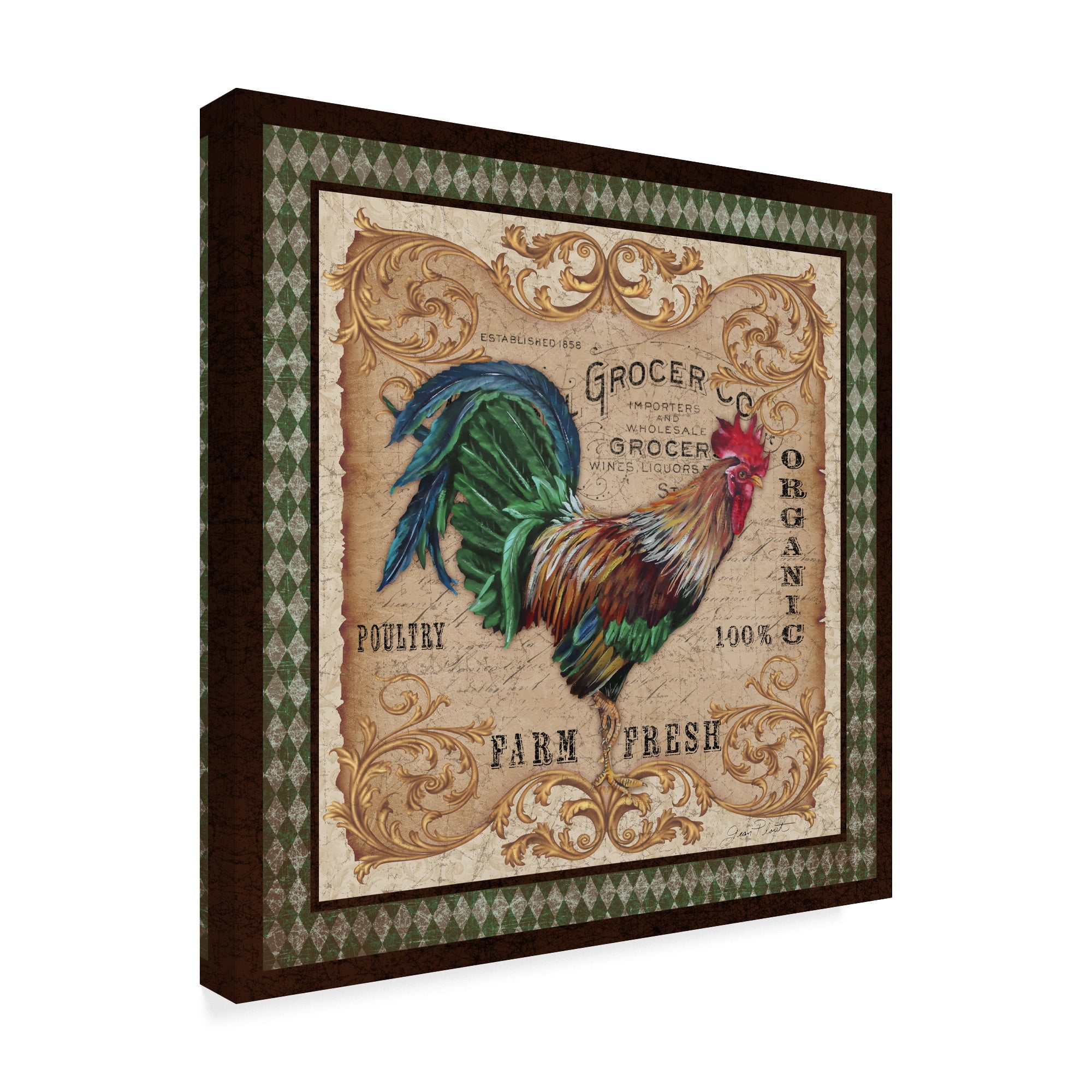Trademark Fine Art 'Old World Rooster 4' Canvas Art by Jean Plout