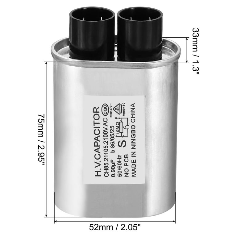 Uxcell Microwave Capacitor, 0.9uF AC 2100V High Voltage Capacitor