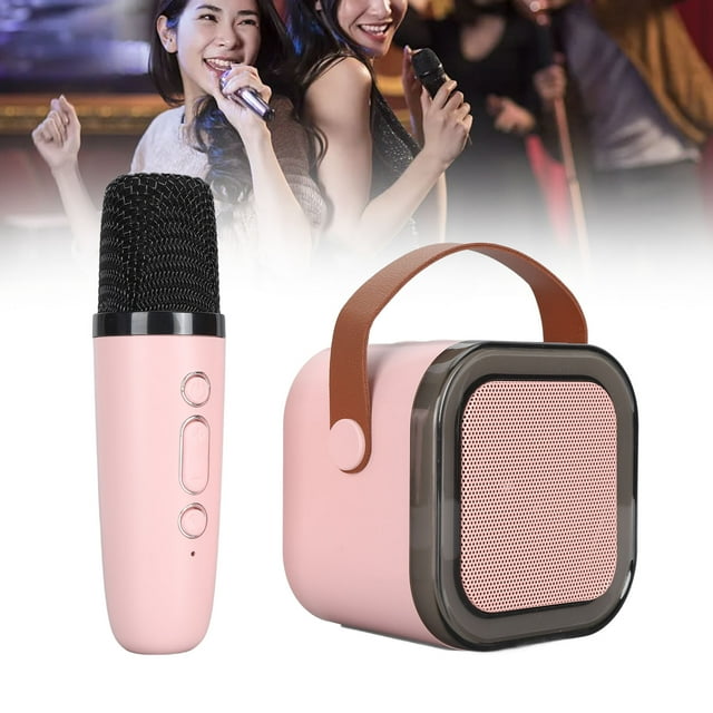 Portable Karaoke Machine for Kids Adults, Mini BT Powerful Sound Karaoke Speaker with Microphone, Small Speaker with LED Lights for Family, Home, Party