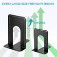 thumbnail image 2 of 8.5 in Extra Large Heavy Duty Metal Book Ends Black Universal Premium Bookends for Shelves Non Skid Bookend Book Stopper for Books Movies CDs Games 8.5 x 5.9 x 7.8 in 2 Pairs, 2 of 6