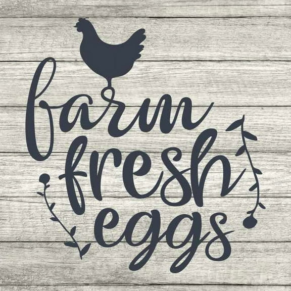 Farm Fresh Eggs Rustic Farmhouse Style White Wood Sign Wall Décor Gift 8 x 8 Wood Sign B3-08080001004