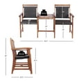 thumbnail image 2 of Gymax Causeuse de Patio en Bois d'Acacia, Banc Compagnon de Conversation avec Table d'Appoint, 2 of 10