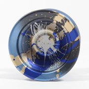 C3yoyodesign Zillion Yo-Yo - Monometal - Large Diameter and Wide Bodied YoYo (Blue Gold Black Splash)