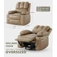 thumbnail image 2 of IDEALHOUSE Sofa Bed Recliner Chair 1.5X Thick Cushion, Manual PU Reclining Lounge with Cup Holders, Side Pocket, Modern Sofa for Living Room Bedroom, Optional Swivel or Massage, 2 of 8