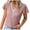Pink, variant on Fesfesfes Workout Top Fashion Women's Summer V-Neck Button Short Sleeve Solid Casual Pullove Blouses Tops Womens Basic Short Sleeve Tops 4(S)