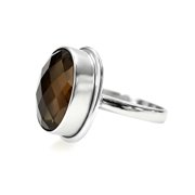 Beautiful Natural Smoky Quartz Gemstone Handmade Unique Designer Ethnic Tribal Gypsy Boho Style Fashion Ring for Women Men 925 Sterling Silver Hallmarked Finger Ring Jewelry